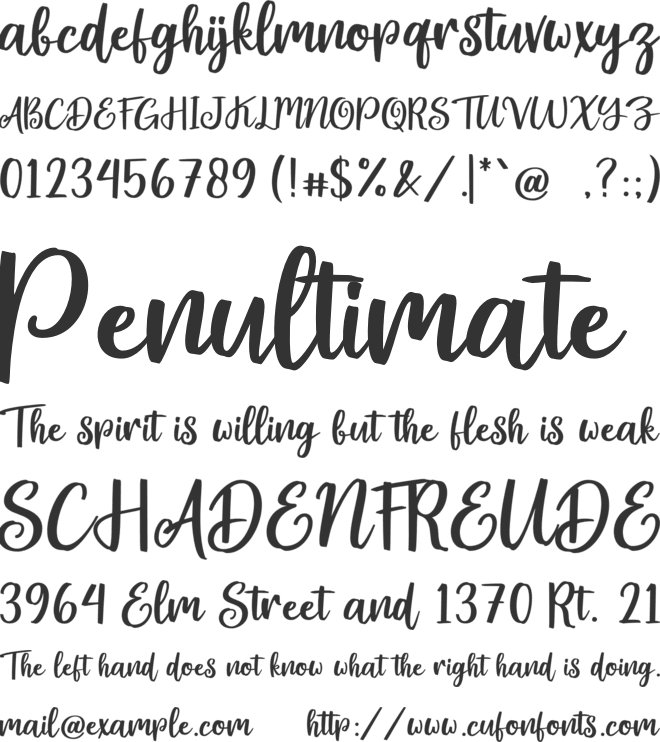 Olivade font preview