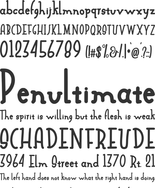 Moon garden font preview