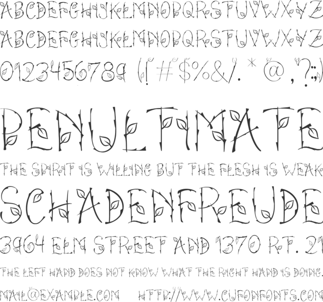 Garden font preview