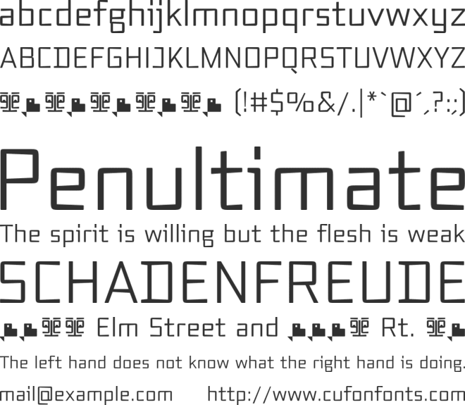 Axial cut font preview