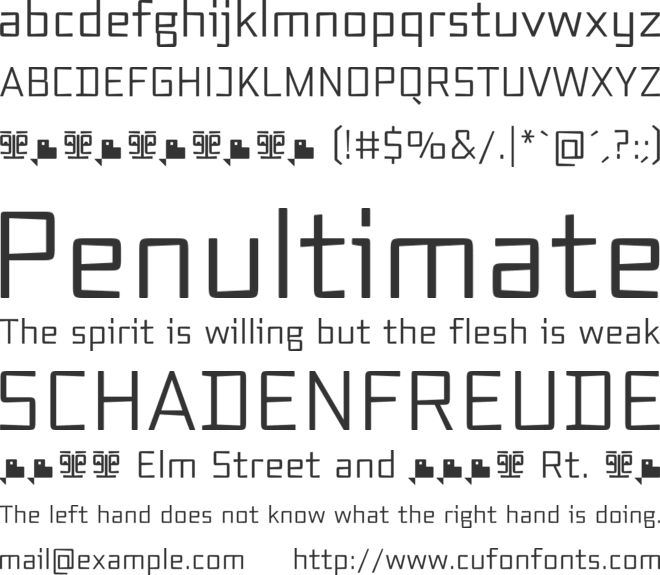 Axial cut font preview