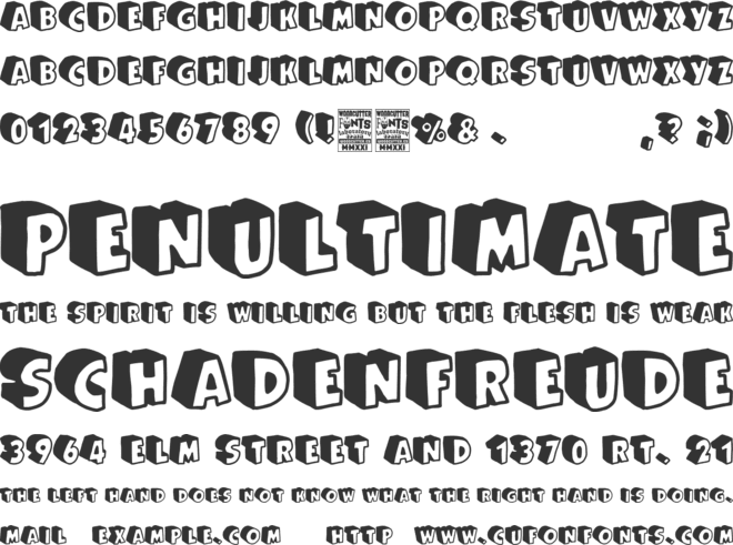 Cartoon Queen font preview