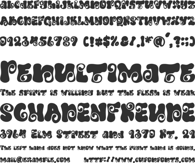 Tums Twirl font preview