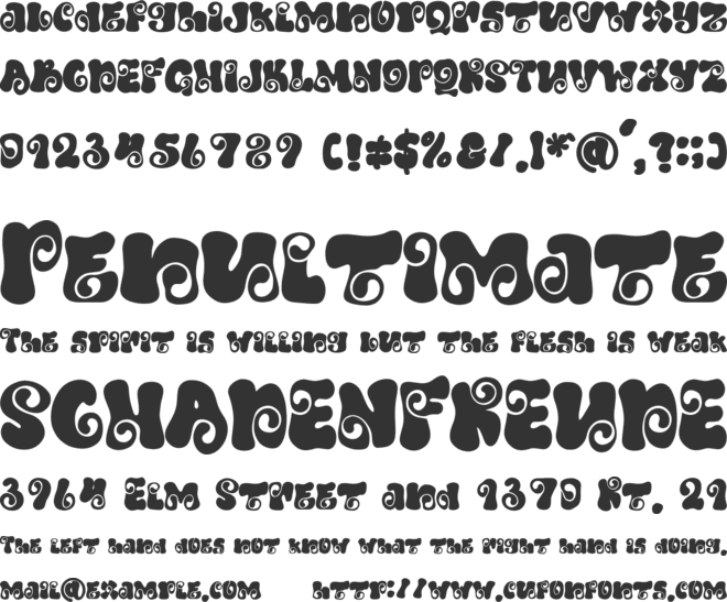 Tums Twirl font preview