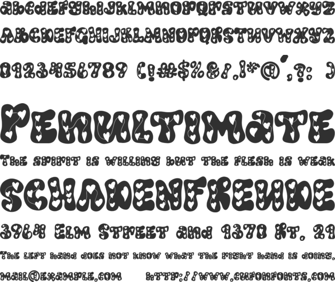 Tums Loving font preview