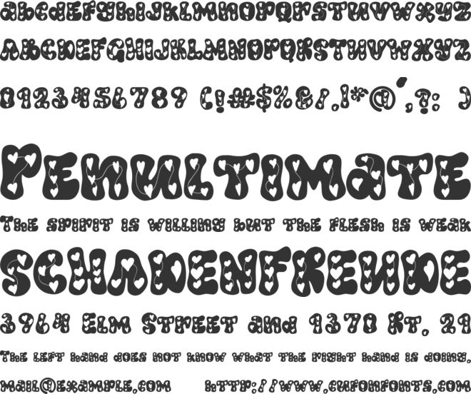 Tums Loving font preview