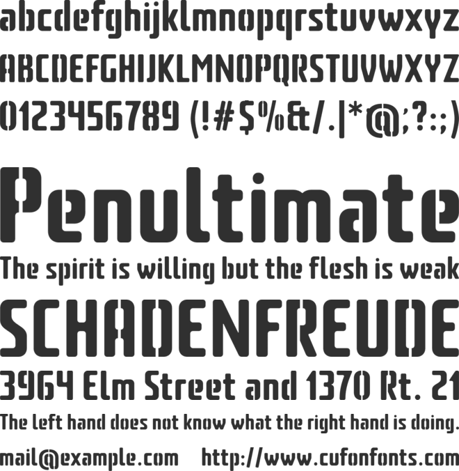 Amusette High Stencil font preview