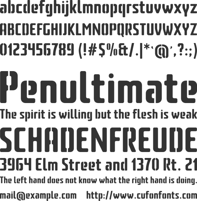 Amusette High Stencil font preview