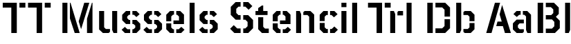TT Mussels Stencil Trl Db font