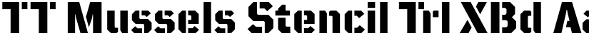 TT Mussels Stencil Trl XBd font