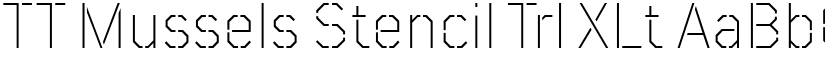 TT Mussels Stencil Trl XLt font