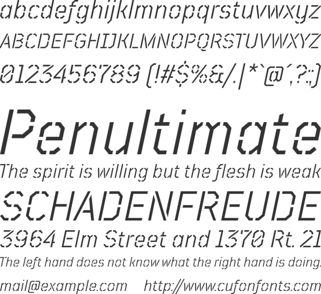TT Mussels Stencil Trl font preview