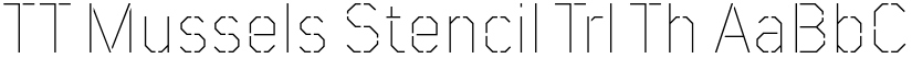 TT Mussels Stencil Trl Th font