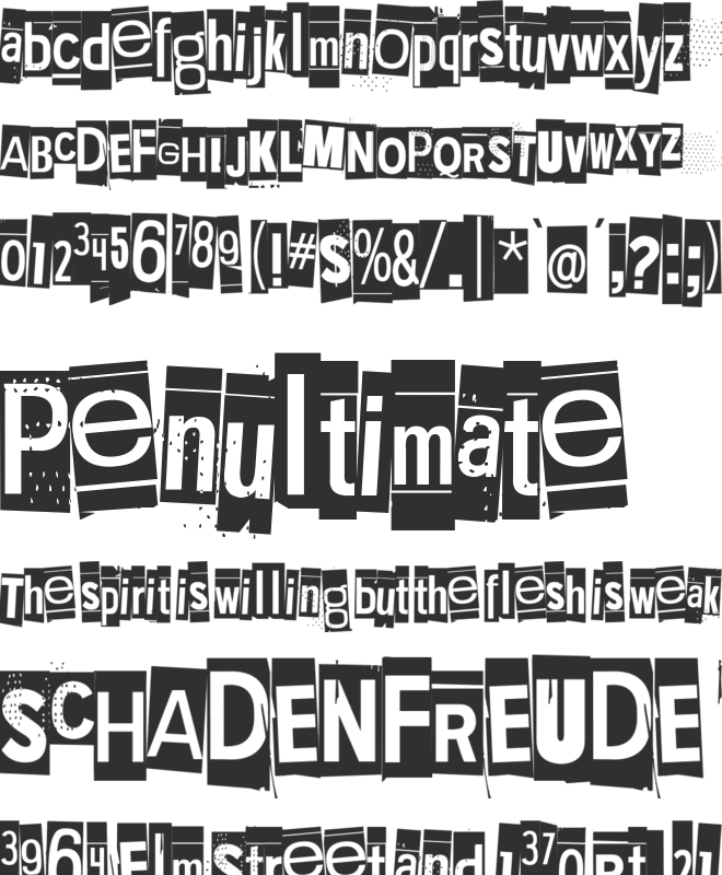 Extraoin Zhurdlyou Anarchy font preview