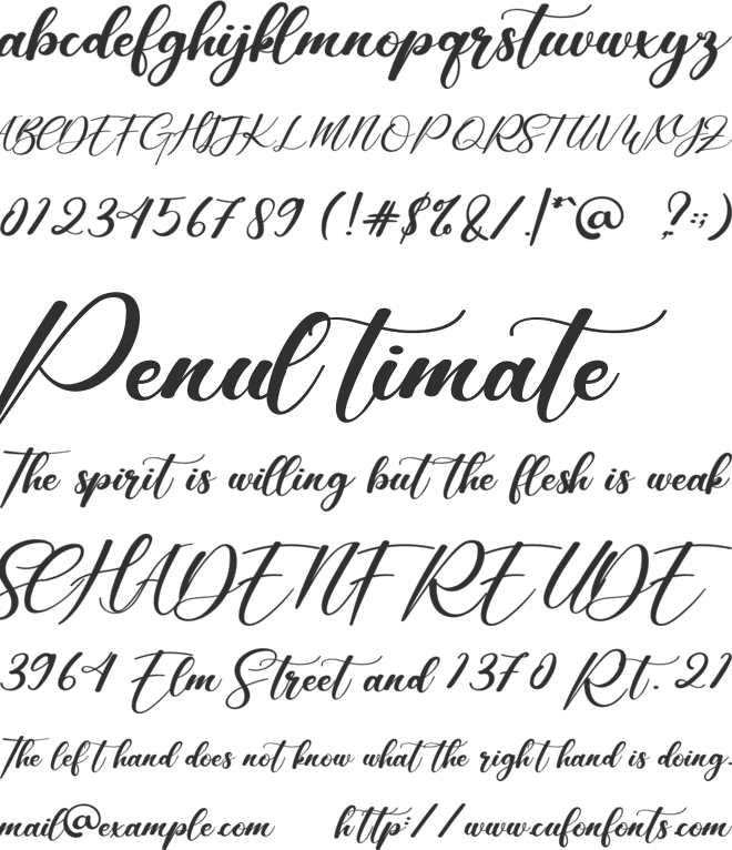 The Manila font preview