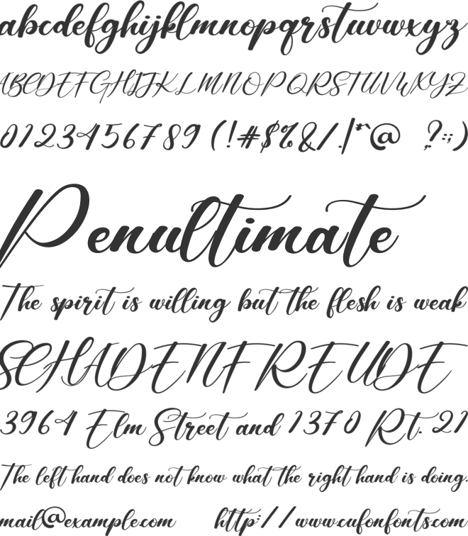 The Manila font preview