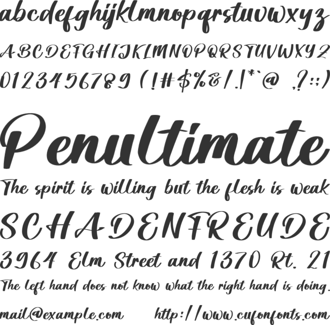 Huggies font preview