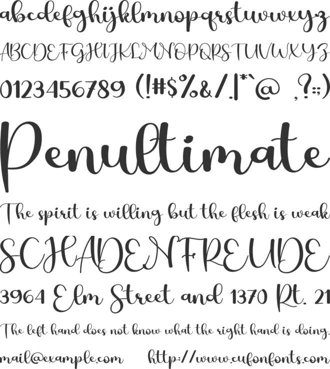 Brilliant Soulmate font preview