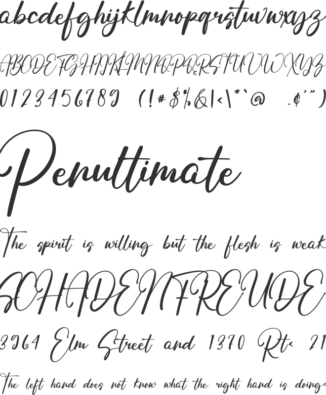 Staring font preview