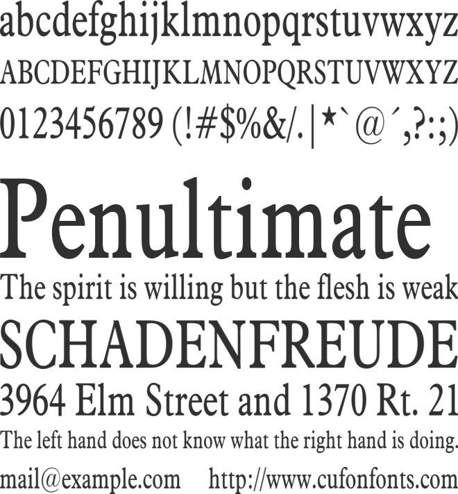 Nadine Thin font preview