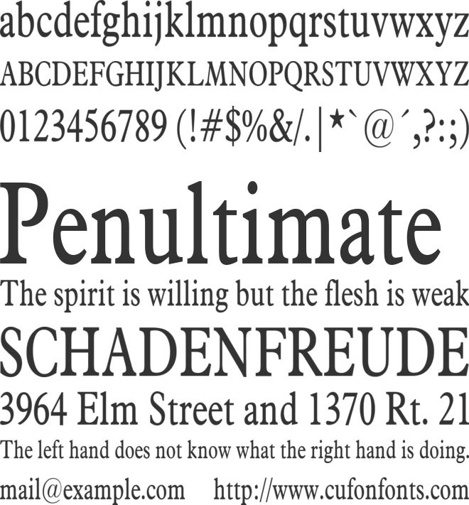 Nadine Thin font preview