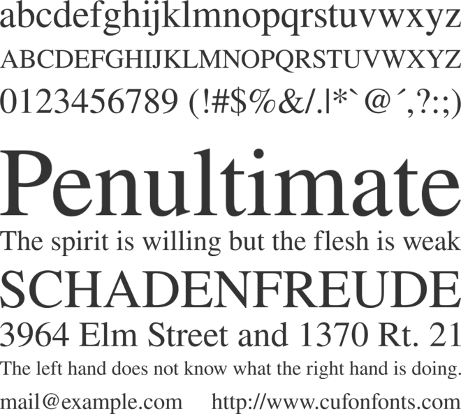 FreeIdgSerif font preview
