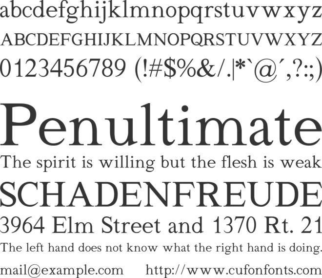 Quivira font preview