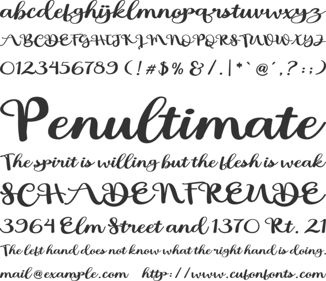 Sheliba font preview