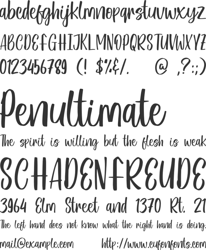 Velvian font preview