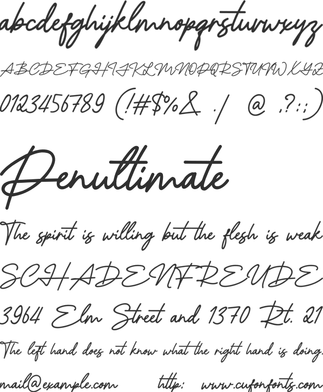 Reinatha font preview