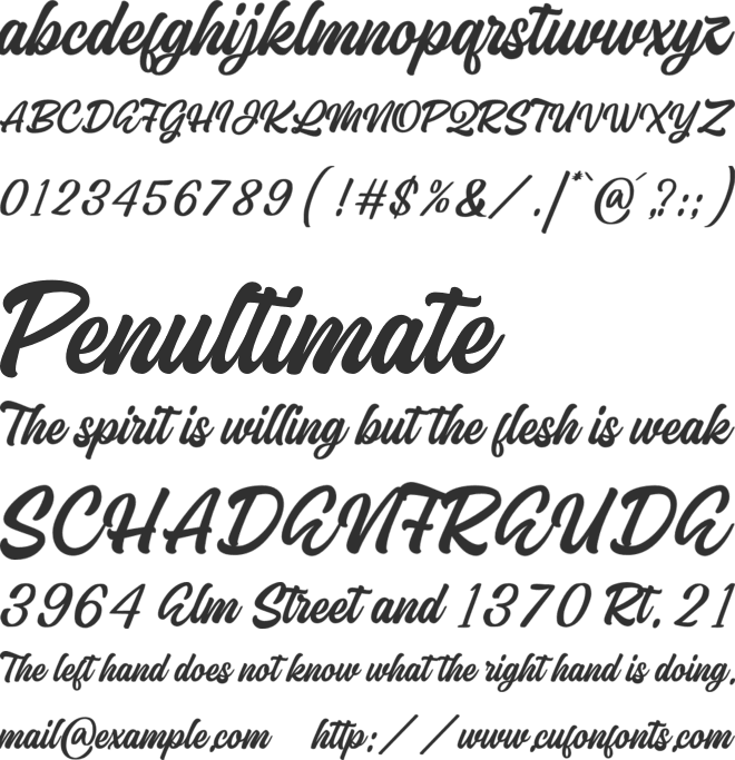 Madang Lovers font preview