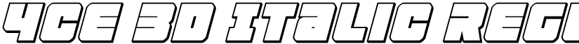 4ce 3D Italic Regular font
