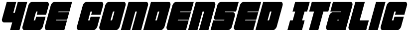 4ce Condensed Italic Regular font