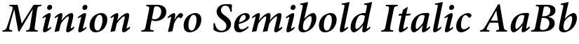 Minion Pro Semibold Italic font