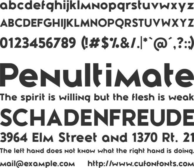 Zeronero font preview