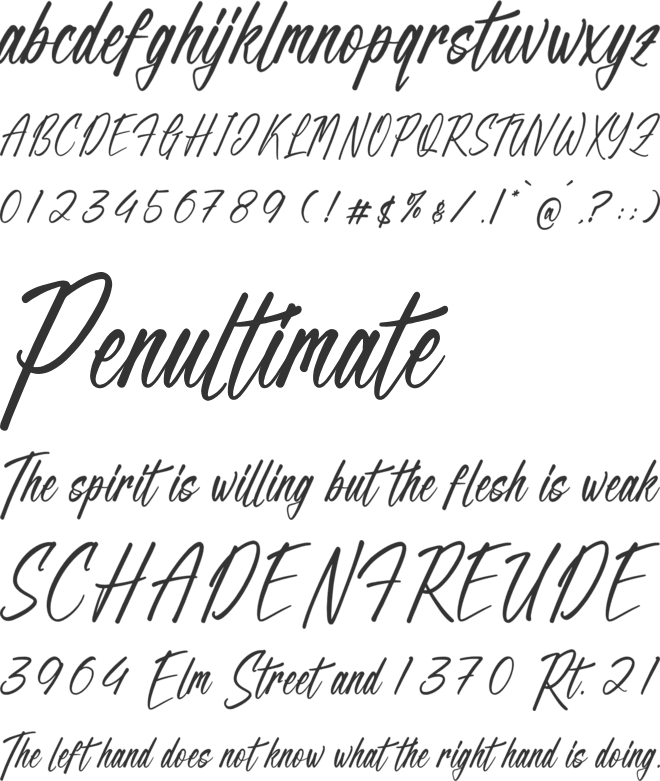 Malnoctwary Qristtale font preview