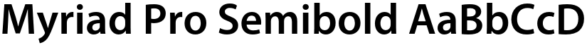 Myriad Pro Semibold font