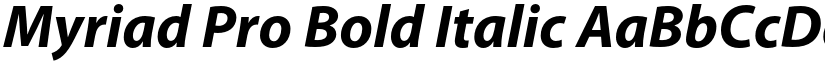 Myriad Pro Bold Italic font