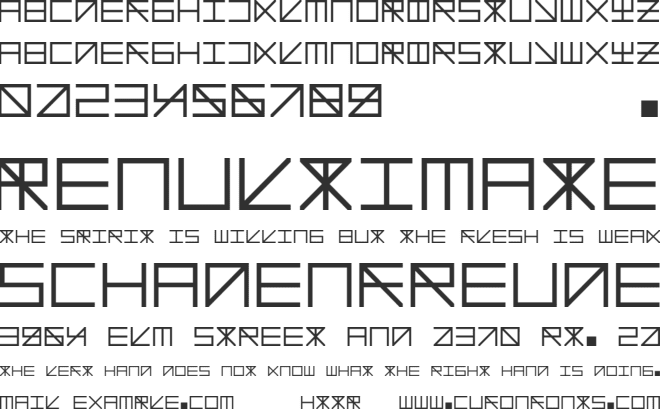 Boxed font preview