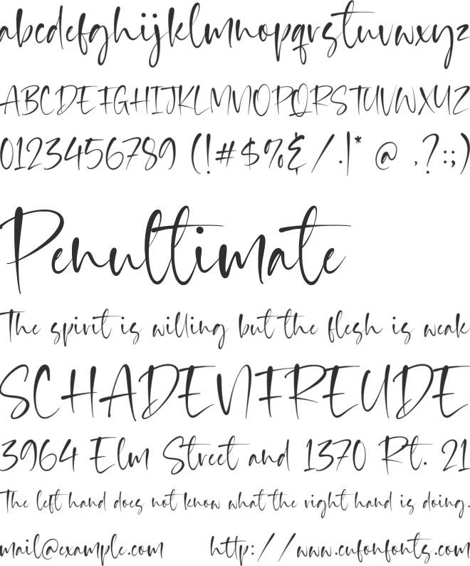 Admirable font preview