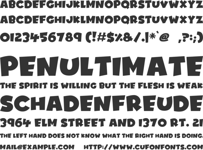 Comics Deluxe font preview