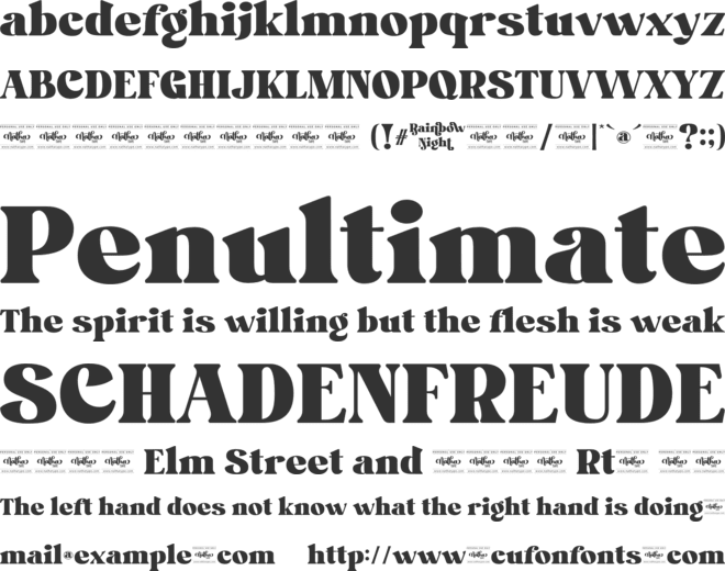 Rainbow Night Personal Use font preview