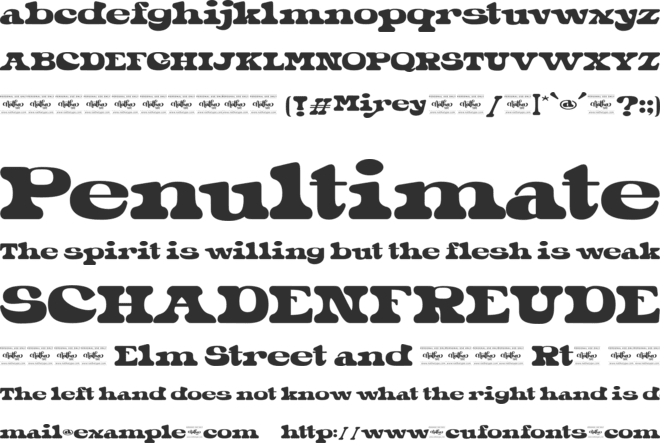 Mirey Personal Use font preview