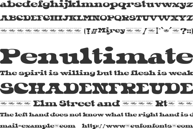 Mirey Personal Use font preview