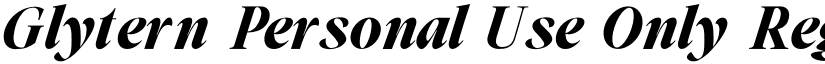 Glytern Personal Use Only Regular font