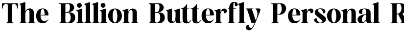 The Billion Butterfly Personal Regular font