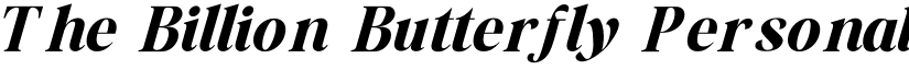 The Billion Butterfly Personal Italic font