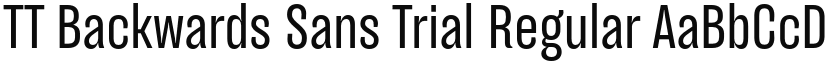 TT Backwards Sans Trial Regular font