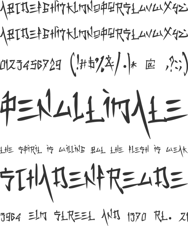 KAPITAL KANJI font preview