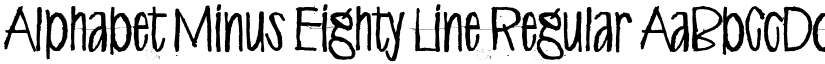 Alphabet Minus Eighty Line Regular font